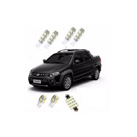 Kit Lampada Led Fiat Strada 2014 2015 2016 Super Branca Submarino