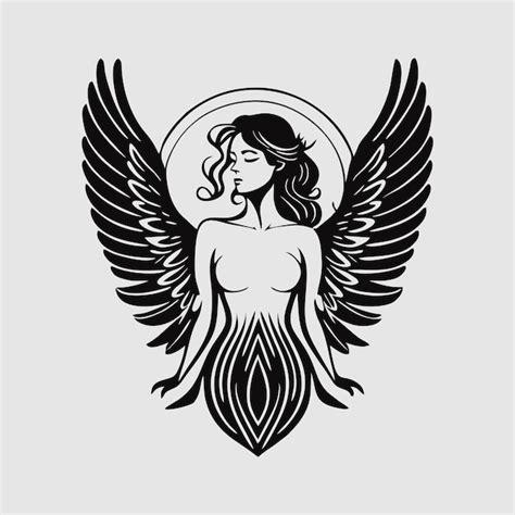 Premium Vector Beauty Woman With Wings Silhouette Logo Design