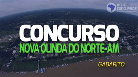 Gabarito Oficial De Nova Olinda Do Norte AM 2023 Sai Pela Merkabah