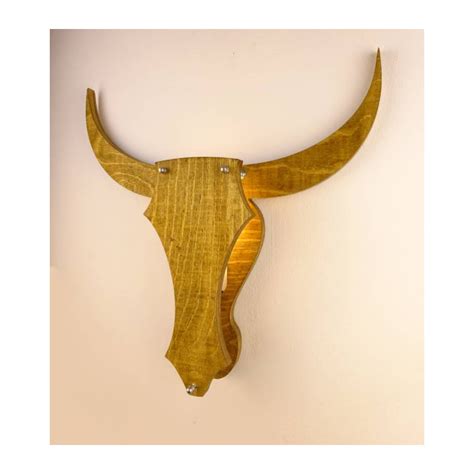 Wild Buffalo Lamp Wooden Bull Head Original Lighting Unique Etsy