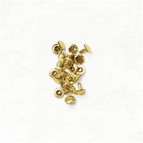 Medium Double Cap Rivets Brass The Confident Stitch