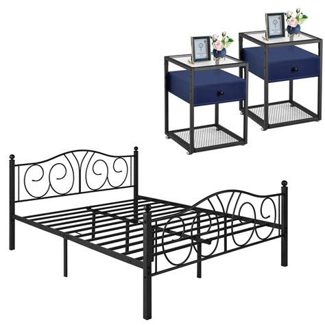 Lark Manor Alsa 3 Piece Bedroom Bed Frame and Nightstand Set & Reviews - Wayfair Canada