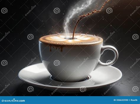 A Cup Of Aromatic Hot Coffee And Steam From Milk Stock Illustration Illustration Of Latte