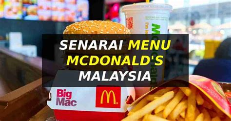 Menu McDonalds Malaysia