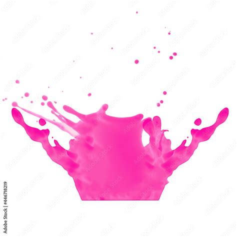 pink paint splash isolated on white background, paint splash isolated ...