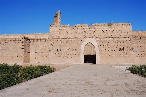 Entrance Of El Badi Palace With Stork S Nest In Marrakech City Morocco