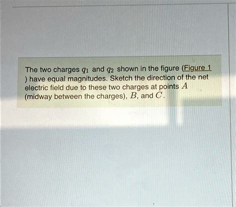 The Two Charges Q1 And Q2 Shown In The Figure Figure 1 Have Equal Magnitudes Sketch The