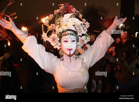 Beltane Fire Festival Edinburgh Scotland U.K. 30/04/12. Ancient pagan ...