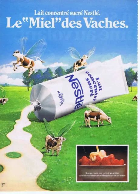 PUBLICITE ADVERTISING 035 1980 NESTLE lait concentré le Miel des