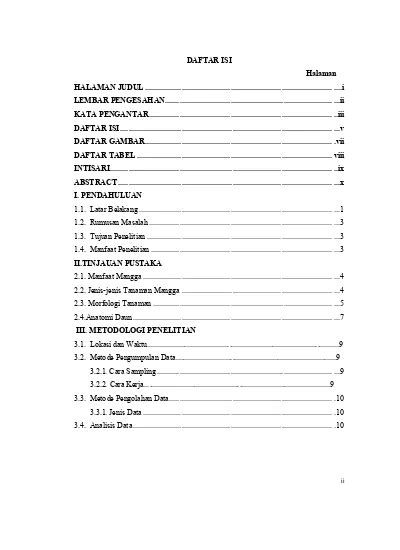 DAFTAR ISI Halaman HALAMAN JUDUL I LEMBAR PENGESAHAN Ii KATA