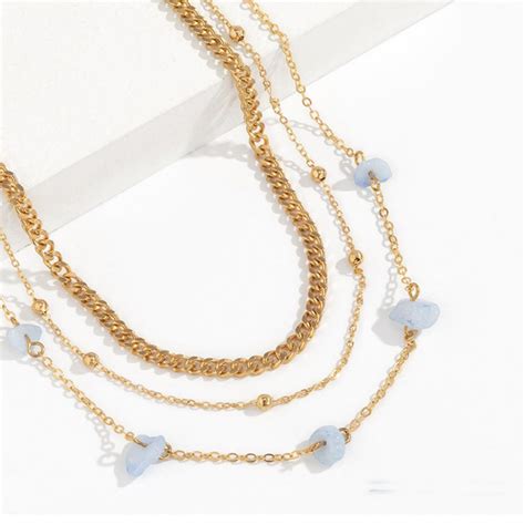 Sexy Belly Chain Body Jewelry Bikini Summer Chain Belt Gold Layering Witgemstone Blue Beaded