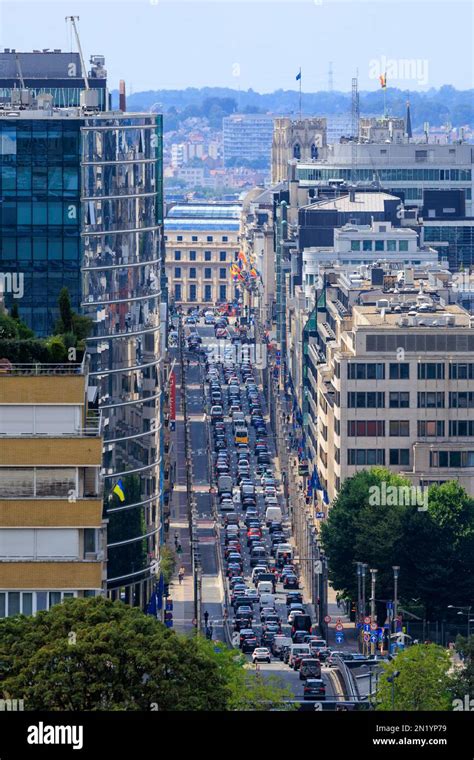 The Centre Of Brussels In Belgium Seen From Above Stock Photo Alamy