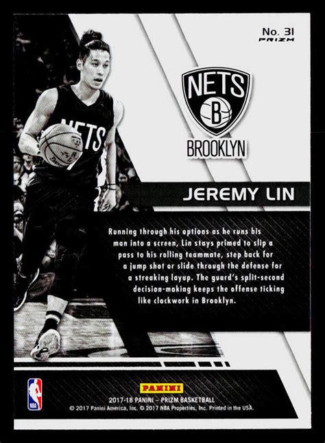 2017 18 Panini Prizm Fast Break Jeremy Lin Fundamentals Disco 31