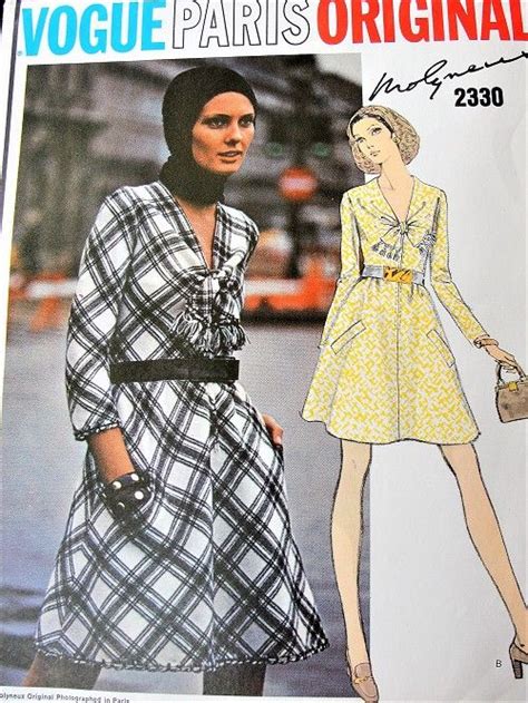 S Mod Molyneux Dress Pattern Vogue Paris Original Lovely Tie V