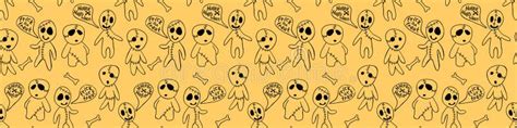 Vector Seamless Pattern With Cute Zombies In Cartoon Style Halloween