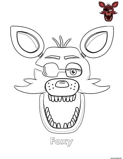 Coloriage Foxy Face FNAF Dessin FNAF à imprimer