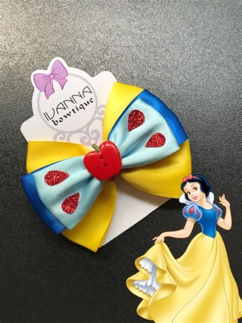 Details About Snow White Hair Bow Handmade Hairbows Snow White Hair