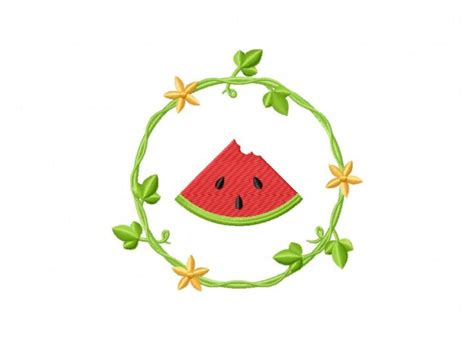 Watermelon Wreath Machine Embroidery Design Daily Embroidery