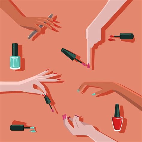 Free Vector Manicure Hand Collection Vector Free Nail Art Studio