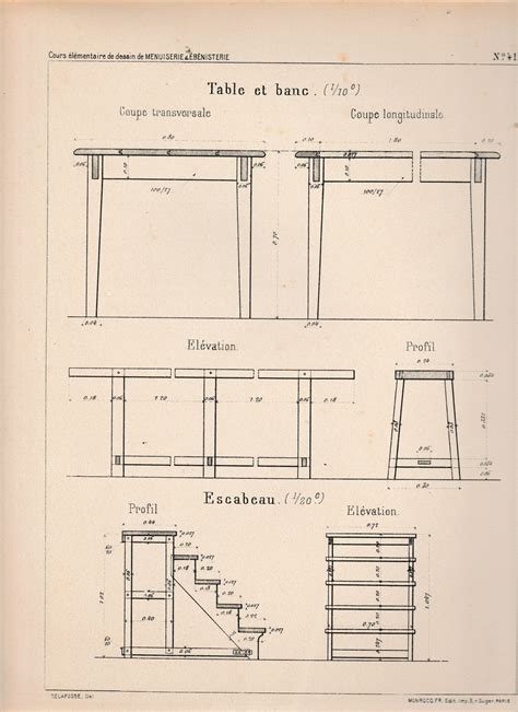 Menuiserie Et Ebenisterie Cours L Mentaire De Dessin De A L Usage