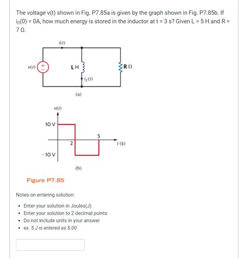 Solved The Voltage V T Shown In Fig P7 85a Is Given By The Chegg