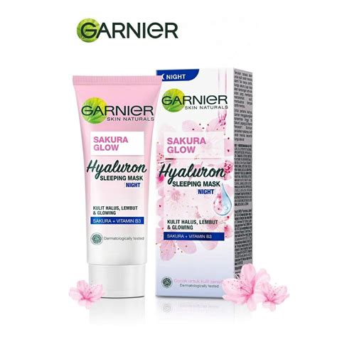 Jual Garnier Sakura Glow Hyaluron Sleeping Mask Night Cream 20ml 50ml