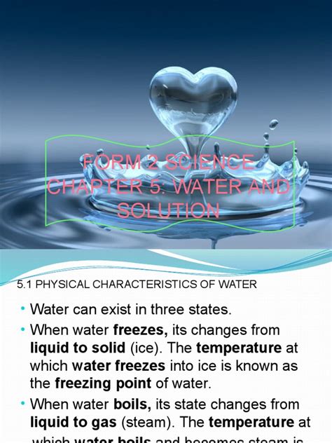 Form 2 Science Chapter 5: Water and Solution | PDF | Solution ... 