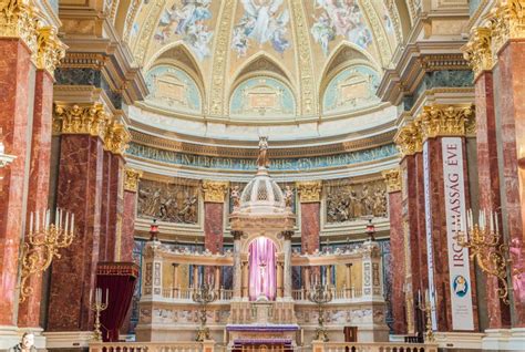 Interior Da Bas Lica Do St Stephen Da Igreja Cat Lica Romana Budapest