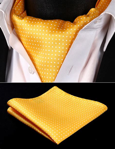 Rd Y S Party Classic Pocket Square Wedding Yellow Polka Dot Men Silk