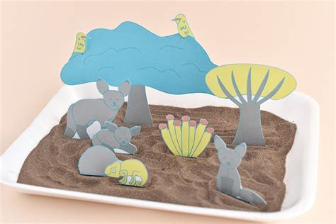 Desert Fox Diorama Playset Printable Handmade Charlotte