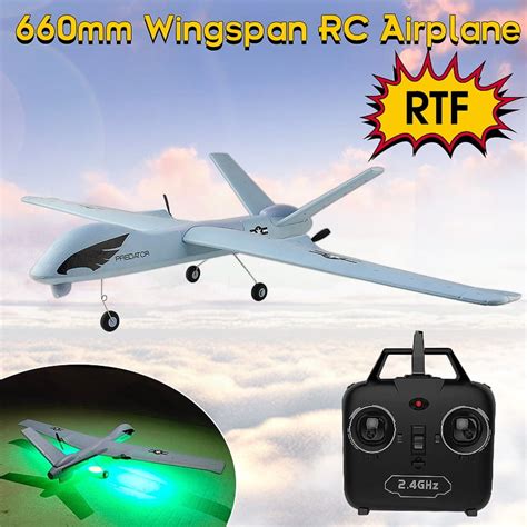 Aeroplanes Aircraft RC Foam Glider With Light Bar 2.4G Gray Z51 Remote Control Foam Glider ...