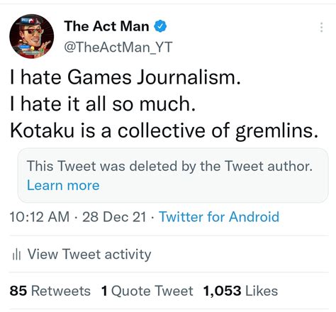 The Act Man on Twitter: "Thanks for deleting your recent hate-baiting ...