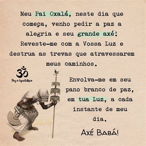 Oração A Oxalá Na Sexta-feira - PAZeEQUILÍBRIO ॐ — Oração a Oxalá na última sexta-feira do mês! 🙌🏿 ...