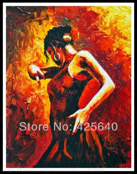 Spanish Flamenco Dancer Painting Latina Woman Oil Painting On Canvas Hight Quality Hand Painted