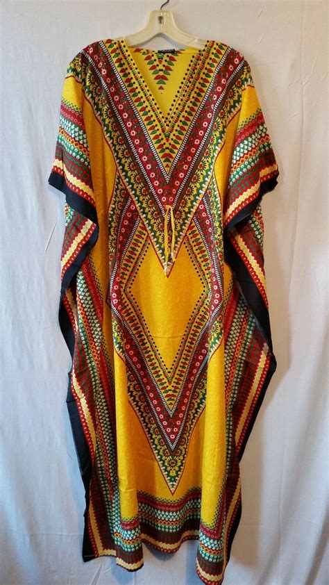 African Women Kaftan Caftan Dress Dashiki Vintage Boho Maxi Gown 1 Size Plus Boho Caftan