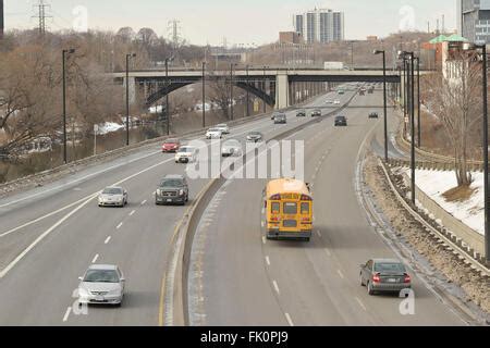 Afternoon traffic on the Don Valley Parkway Northbound, Toronto ...