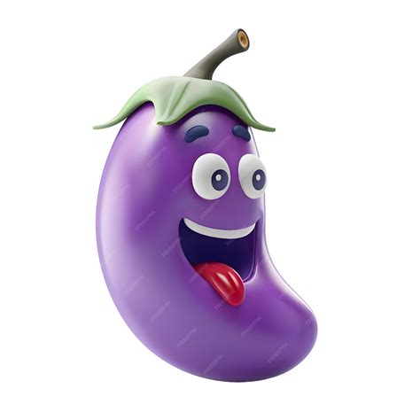 eggplant emoji transparent background funny face  render cute