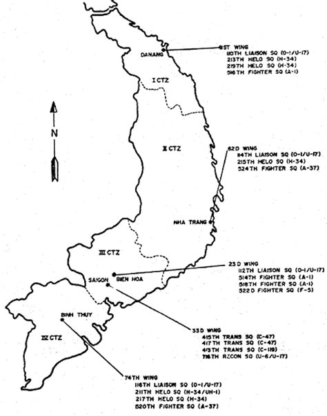 South Viet Nam Air Force - 1969 Unit Locations