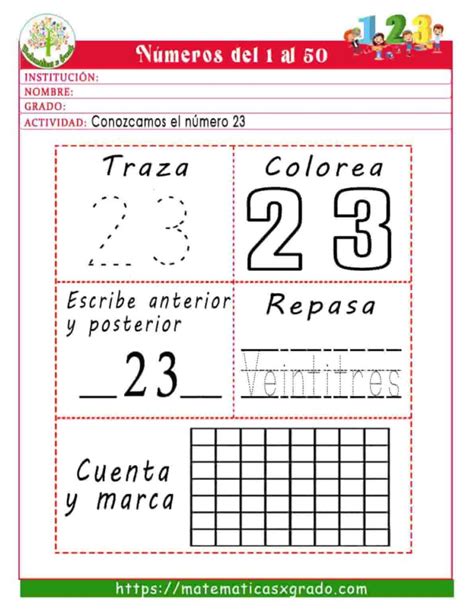 Cuadernillo Para Trabajar De Los Números Del 1 Al 50 Imprimible