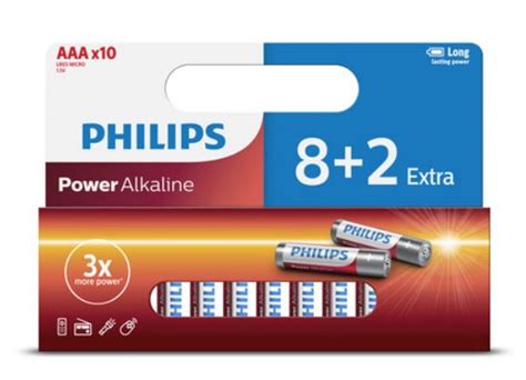 PILES POWER ALKALINES AAA 10 Wide W O Inner Box LR03P10WP 10