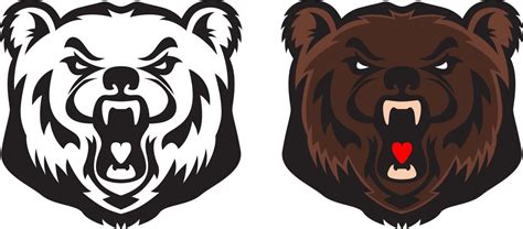 Anggry Roaring Grizzly Bear Head Royalty Free Vector Image