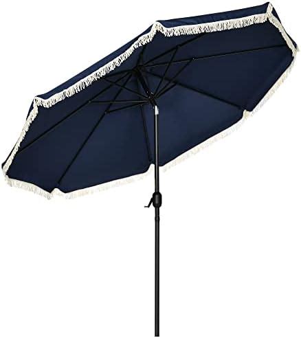 Outsunny Parasol De Jardin Parasol Droit Parasol Inclinable Rond