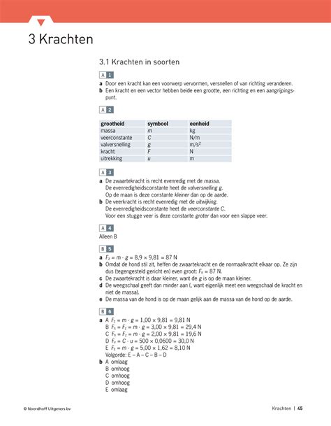 Uitwerkingen Hf 3 Jdejejfjd Noordhoff Uitgevers Bv Krachten 45