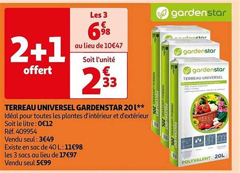 Promo Terreau Universel Gardenstar 20 L Chez Auchan ICatalogue Fr