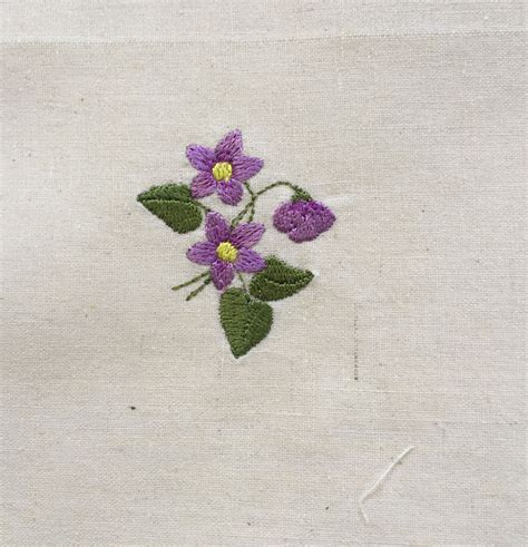 Machine Embroidery Designs Violet Flower Sprays Tablecloth - Etsy