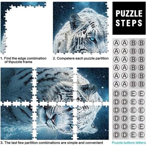 Tigre Blanc Majestueux Puzzles Jeux Éducatifs Puzzle En Bois Puzzle