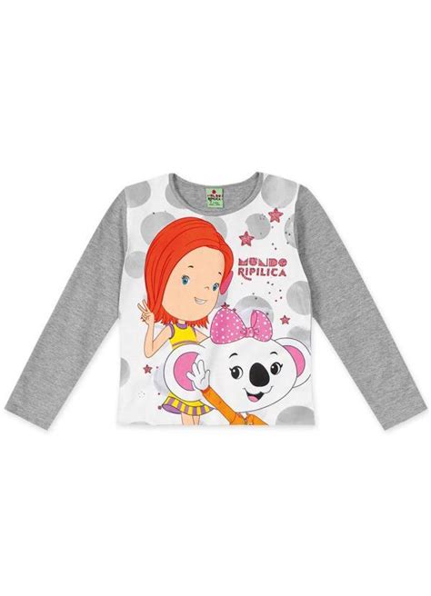 Blusa Cinza Menina Mundo Ripilica Lilica Ripilica