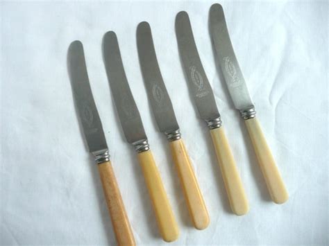 Vintage Butter Knives Bone Handled Knives Five Vintage