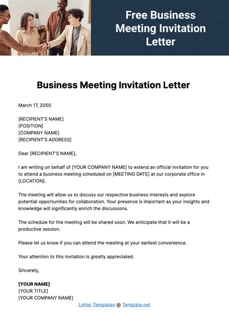 Meeting Invitation Letter Template Audit Report