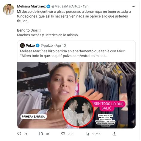 Melissa Martínez Salió A Relucir En Publicación Que Hizo Matías Mier